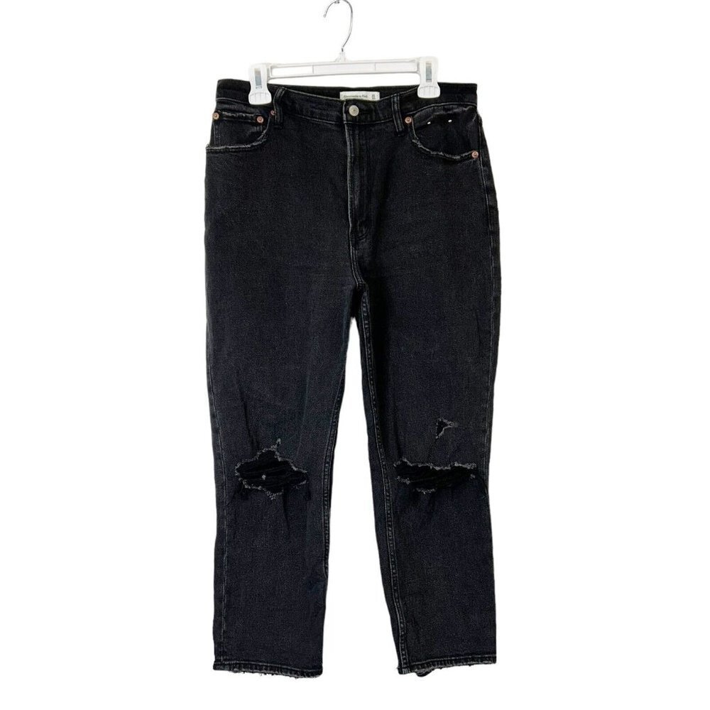 Abercrombie‎ Fitch Ankle Straight Ultra High Rise Jeans Womens Size 30 Black